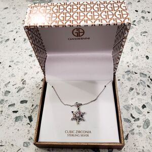 Sterling Silver Giani Bernini Multicolor Cubic Zirconia Snowflake Necklace